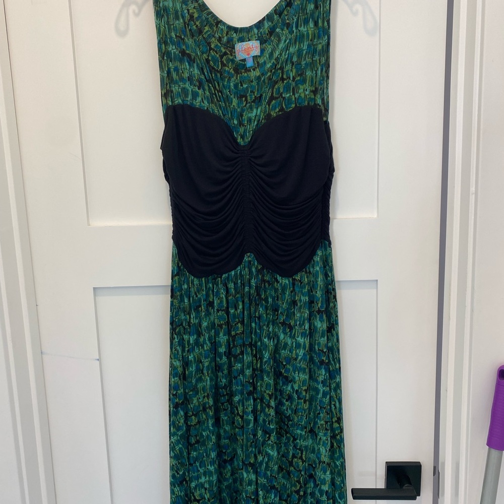 Anthropologie Plenty by Tracey Reese Dress Peacock Colors Knit